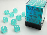 Chessex Frosted Teal/white 12mm d6 Dice Block (36 dice)