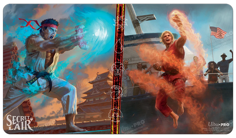 Ultra Pro Playmat Magic the Gathering Secret Lair Ryu World Warrior and Ken Burning Brawler